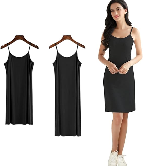 Amazon Co Jp インナーワンピース スリップ アジャスター付き 透け防止 吸汗速乾 モダール レディース ペチコート 薄手 清涼感 通気 伸縮性抜群 抗菌防臭加工 体型カバー 無地 静電気防止 ルームウェア 重ね着 ショット 膝丈 ｍ ｌ Xl 服 ファッション小物