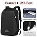 Bronze Times(TM) Laptop Backpack, Mens Slim Business Travel Computer Bag, Anti-theft with USB Charging Port, Water Resistant College School Bookbag Fits UNDER 17