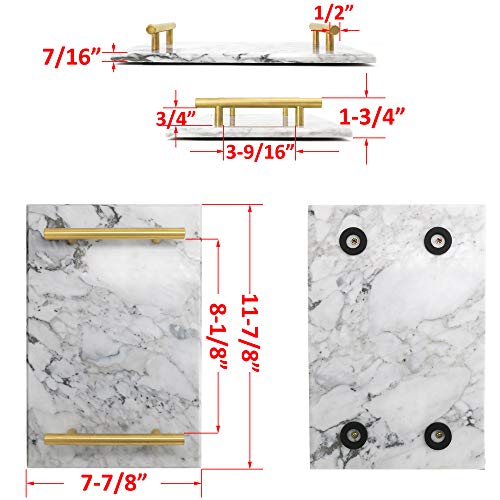 LUANT Marble Stone Decorative Tray for Counter, Vanity, Dresser, nightstand, or Desk