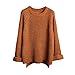 Lisli® Women's Batwing Sleeve Loose Oversized Pullover Knitted Sweater (Coffee)