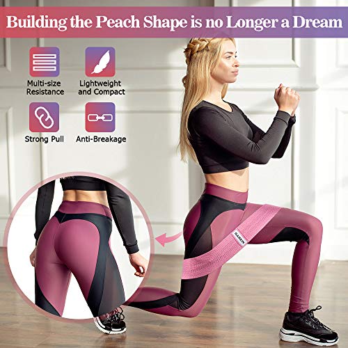 Fabric Booty Bands - Resistance Exercise Bands for Legs and Butt, Hip Bands Booty Bands Wide Workout Bands Resistance Loop Bands Perfect Glute, Core, Anti Slip Circle Fitness Bands 3 Pack Set