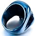 INBLUE Men's Stainless Steel Ring Blue Skull