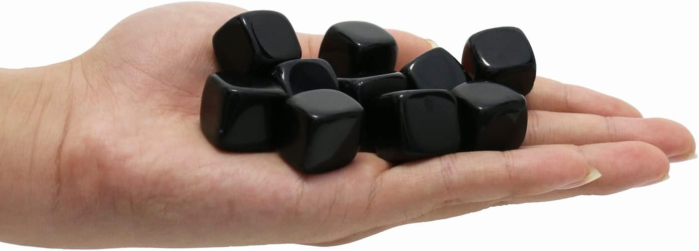 Indoor Fountains & Accessories - Nvzi Square Tumbled Polished Natural Black Obsidian Crystal, Crystals and Healing Stones Quartz Bulk for Wicca, Reiki, Healing Energy, Chakra Stones, Witchcraft Supplies(10Pcs)
