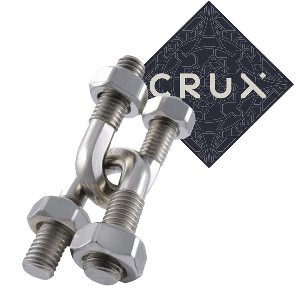 Hanayama and Crux Hanayama Cast U-U Puzzle - Level 4 of 6 - Fairly Hard - Includes Crux Sticker