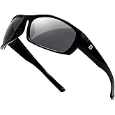 SUNGAIT Wrap Around Polarized Sport Sunglasses for Men Womens Lightweight Rectangle Cycling Running