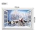 Highpot 3D Windows Wall Sticker For Christmas Santa Claus Mural Decals Vinyl Art Home Decors (B)