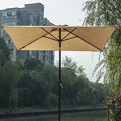 ERLAN Sonnenschirm Marktschirm Gartenschirm 2m Sonnenschirm Sonnenschirme Quadrat, Beiger Tischschirm für Den… – Bild 4