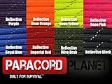 Paracord Planet Reflective Paracord Made of 100% Nylon With 7 Inner-core Strands Available In 10, 25, 50, and 100 Foot Lengths That is Made in the USA