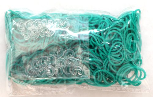 1 X Rainbow Loom Latex Free Rubber Band Refill + C-clips - Teal
