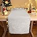 OurWarm Christmas Table Runner 72 x 15 Inch, Snowy White Faux Fur Table Runner for Christmas Table Decorations