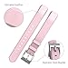 Henoda Replacemnt Leather Bands Compatible with Fitbit Alta/Fitbit Alta HR, Pink Classic Genuine Leather Wristband, Small Large, No Tracker