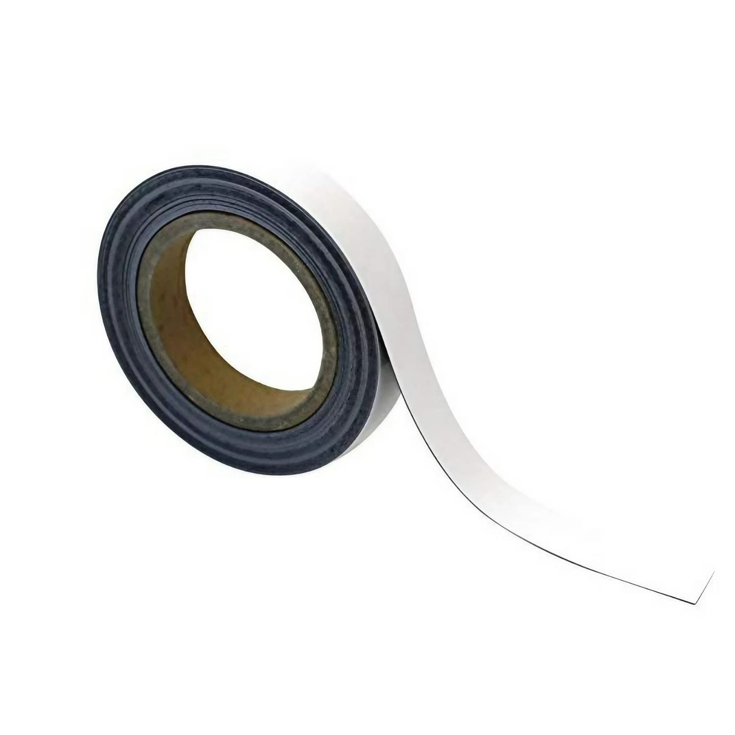 Magnetic Steel Easy-Wipe Tape, Thin & Flexible, Cut to Fit Strip, Strong Magnetic Tape, High Visible Identification, Suitable For All Non-Magnetic Surfaces - White - H.30mm x W.10M