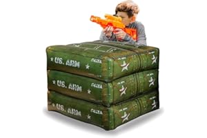 FOXCUP NINOSTAR Army Boxes Combat Battlefield Inflatables, Compatible with Laser tag, Water Gun, Dart Gun, Perfect for Boys and Girls Birthday Activities. by Ninostar