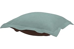 HOWARD ELLIOTT COLLECTION Howard Elliott Replacement Slipcover Exclusively Made for Howard Elliott Puff Ottoman, 100% Polyurethane Fabric (Ottoman Not Included), Sterling Breeze