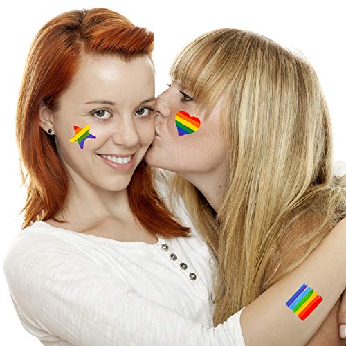 4 Rainbow+Temporary+Stickers+Celebration+Supplies