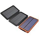 Solar Charger, X-DRAGON 10000mAh Solar Power Bank with Dual 3 Solar Panel,Dual USB, Bright LED Portable Rugged Shockproof Dual USB Solar Battery Charger for iPhone,Cell phone and More-Orange