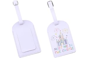 WDW Vacation Icons Luggage Tag Magical Castle Princess Party Gift Weekend Trip Gift Meet Me in The Castle Purse Info Tag (Mee