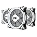 Pack of 3 Aigo Halo LED Ring Fan 120mm 12cm Sleeve Bearing 120mm LED Silent Fan for Computer Cases, CPU Coolers, and Radiators (120mm, Triple Pack White)