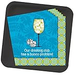 Bunco Napkins and Black Plate set - Our Drinking Club has a Bunco Problem