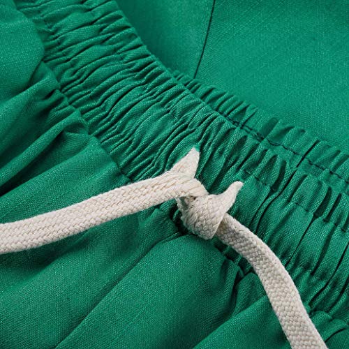 Women Short Pants, JOYFEEL ❤️ Ladies Cotton Linen Casual Elastic Waist Pants Drawstring Solid Summer Walking Shorts