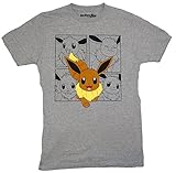 Pokemon Eevee Panels T-shirt (Medium,Heather Grey)