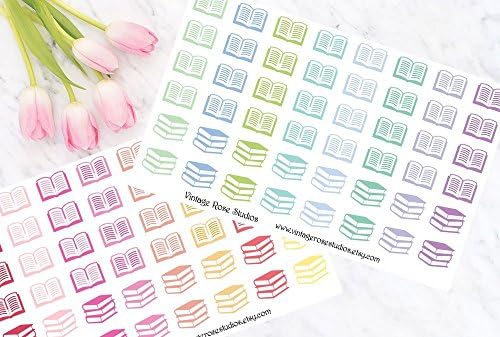 Book/Reading Functional Planner Stickers in Cool & Warm Color Palette for Erin Condren LifePlanner, Filofax, Kikki K, Travelers Notebook