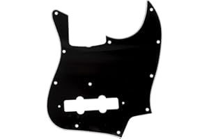 Musiclily Pro 11-Hole J Bass Pickguard for JPN Fender Japan 4-String Jazz Bass, 3Ply Black
