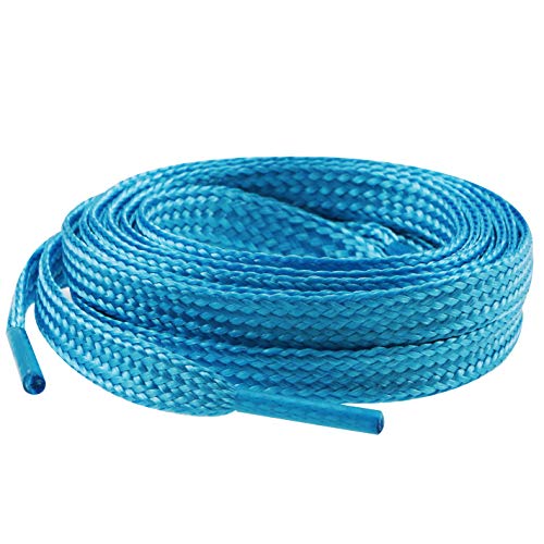 MiracleCat Flat Blue Color Silk Shoelaces for Sport