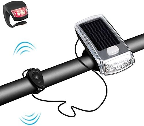 Yosky Super Bright Bike Light – Solar Powered and USB Rechargeable LED Front Bike Light – Super Bright Bike Light with Loud Horn Built In – Durable Quality and Waterproof – Best Bike Light