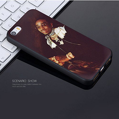 CH Black Quavo Migos Iphone 8 Plus Case Young Rich Niggas 7 Plus Cover Hip Hop Rap Artists Trap Hip-Hop Themed Rappers YRN Migo Nia, TPU