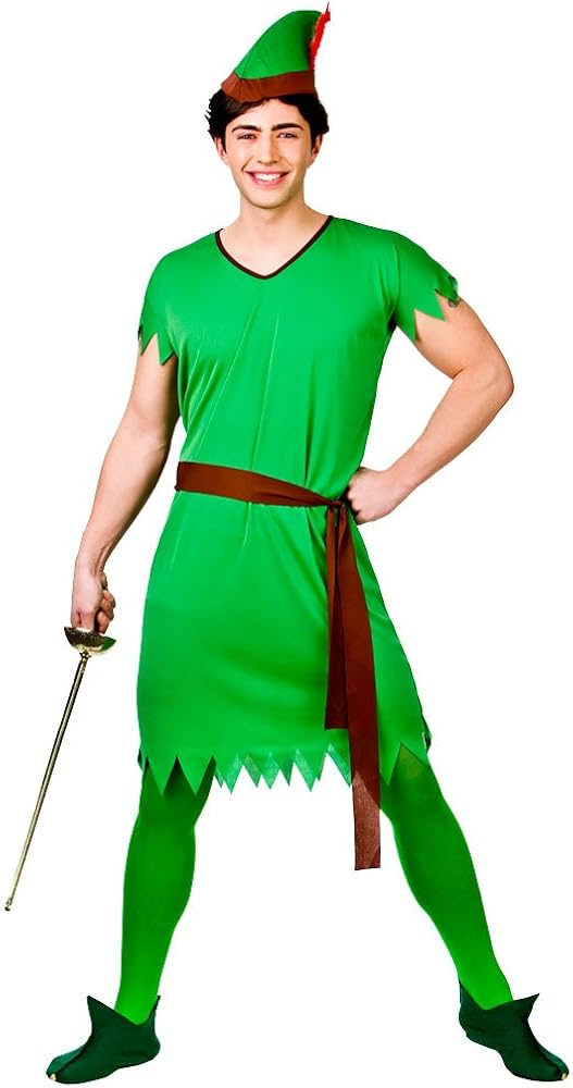 Adult Mens Lost Boy / Elf / R Hood Fancy Dress Costume (Plus Size)