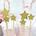 Glorious Year Gold Star Cake Toppers Kids Birthday Party Baby Shower Cupcake Decorations 36pcs