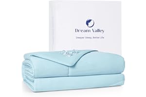 Dream Valley® Outlast® Deepsleep Cooling Comforter, Twin Size, NASA-Grade Space Technology Cooling Blanket for Hot Sleepers Night Sweats, Q-Max > 0.45 Aerocool™ Breathable, Ice Blue, 68"x90"