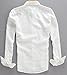 Youhan Men's Long Sleeve Fitted Linen Shirt Medium White