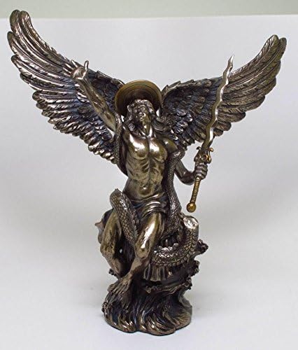 Mighty Saint Severing Head Of Dragon Statue Lucifer Defeat