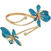 Colorful Flower Arm Cuff Bracelet for Women Adjustable Upper Arm Bangle Coil Swirl Armlet Armband Minimalist Upper Arm Cuff Summer Beach Jewelry Gifts Statement Party Jewelry