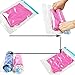 Space Saver Vacuum Storage Bags 8 Pack (4 x Small, 4 x Medium) Space Saver Compression Bags No Vacuum or Pump Needed, Vacuum Storage Bags for Clothes Travel, Durable and Reusable By WETONG