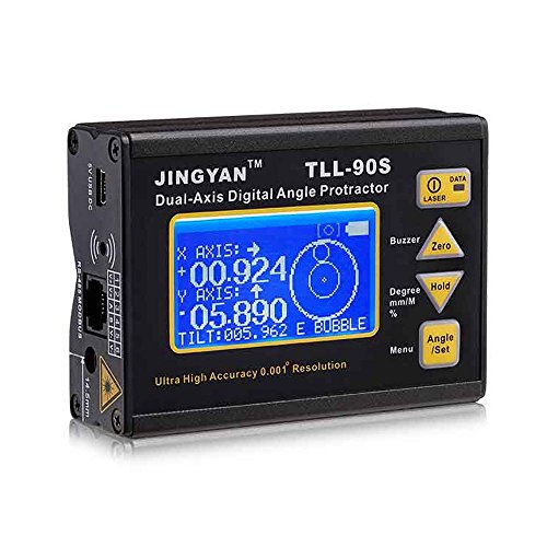 Docooler TLL-90S Super High Precision Angle Meter 0.005 Professional Dual-axis Digital Laser Level Inclinometer Angle Protractor with LCD Display 100-240V 50-60Hz