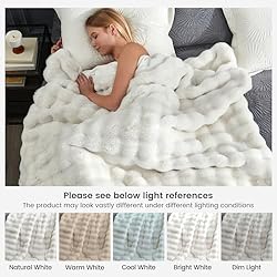 Cozy Bliss Faux Fur Throw Blanket for Couch, Fuzzy