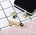 ORAZIO Engraved Tie Clip and Initial Cufflinks for Men Women Alphabet Letter M Cufflinks Tie Bar Set for Business Wedding Gold Tone