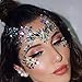 Face Gems, Ynredee 2 Set Women Mermaid Rave Festival Glitter, Rhinestone Temporary Tattoo Face Jewels Crystals Face Stickers Eyebrow Face Body Jewelry for Halloween, Christmas, All Saints' Day