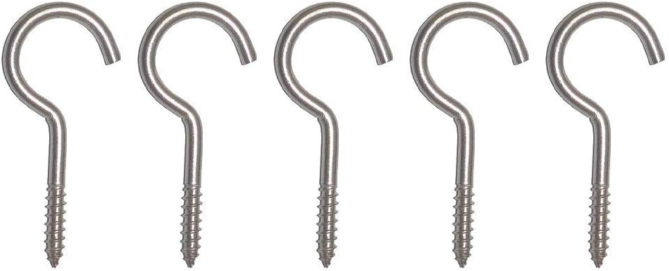 5 Clothesline hooks stainless steel A2 stainless Hooks Wall Hooks Screw hook - 50/25x4,4mm