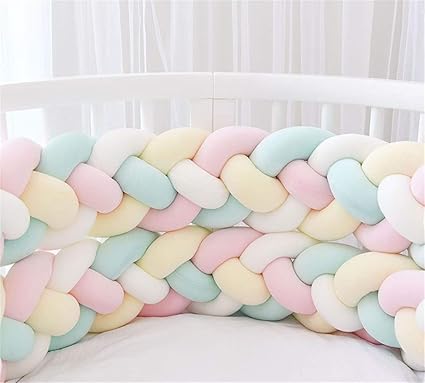 Milopon Tour De Lit Tresse 4 Tisages Utilise En Creche Pour Proteger La Tete Des Bebes Des Chocs 2 M 2 5 M 3 M Blanc Jaune Rose Vert 2m Amazon Fr Cuisine Maison