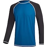 Men's Long Sleeve Swim Shirts Rashguard UPF 50+ UV Sun Protection Shirt Athletic Workout Running Hiking T-Shirt Swimwear