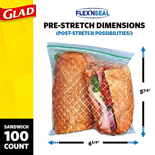 GLAD FLEXN' SEAL Gallon Freezer Zipper Bags, Freezer Bags for Food Freshness Protection, Freezer