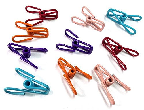 Aoyoho Pack of 30 Multi-purpose Clothesline Utility Clips Steel Wire Clips laundry clips