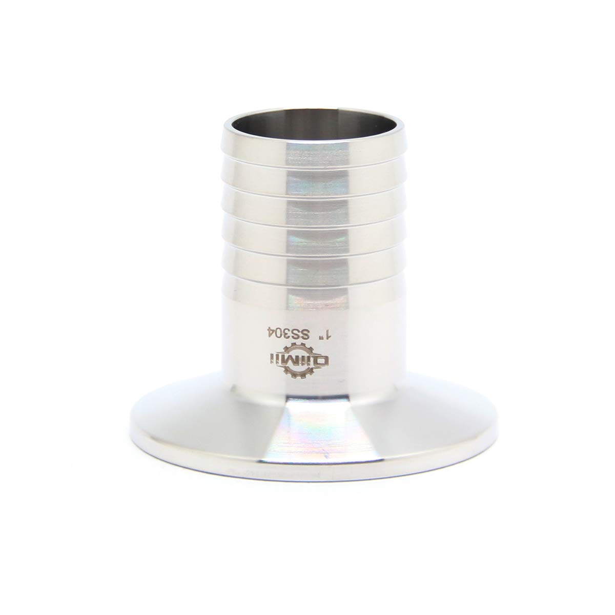 QiiMii SS304 1.5" Tri Clamp to 1" Hose Barbed Adapter Sanitary Hose Pipe Fitting