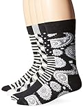 Happy Socks Men's Combed Cotton Socks Gift Box, Black/White Assorted, 10-13 (Pack of 4)