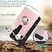 AnoKe Replacement for ZTE MAX XL Case,ZTE Imperial Max Z963U/ZTE Zmax Pro Z981/ZTE N9560 case with HD Screen Protector,360 Degree Rotating Ring Holder Kickstand Hybrid Defender Cover ZS Rose Gold