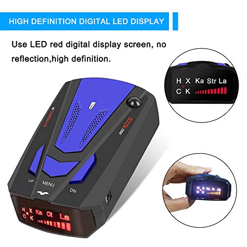 Laser Radar Detector for Cars,Voice Prompt Speed, Vehicle Speed Alarm System,LED Display,City/Highway Mode,Auto 360 Degree Detection for Cars(FCC) - Thumbnail 4